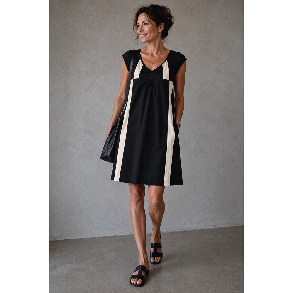 Cynthia Rowley Silk Colorblock Shift Dress Sz 2  Mod 60s Luxury Designer
